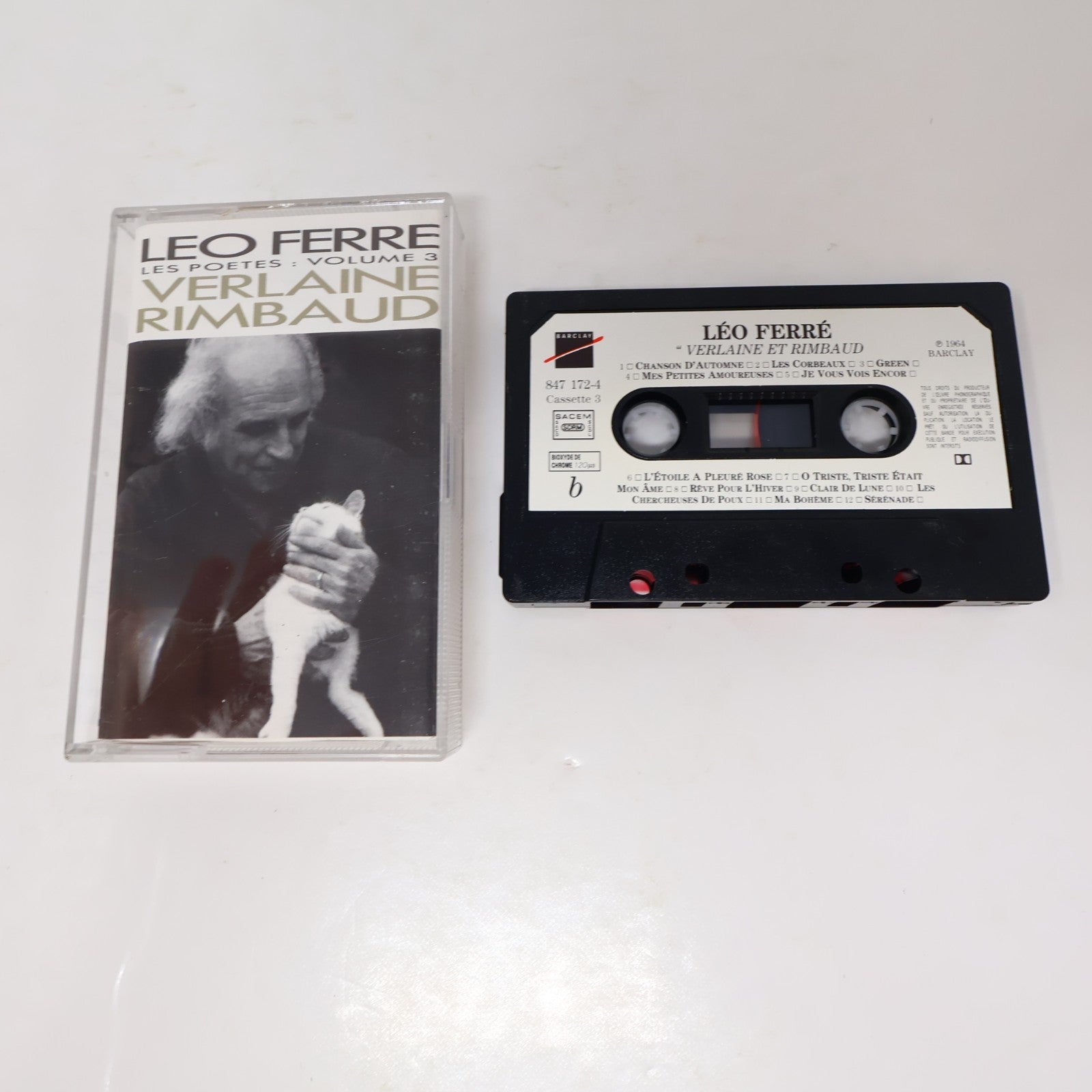 Léo Ferré Les Poètes Boîtier Cassette Apollinaire/Baudelaire/Verlaine Rimbaud