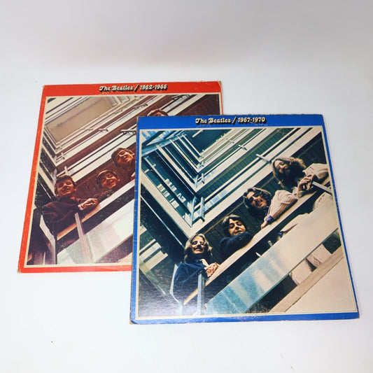 The Beatles 1962-1966 Red + 1967-1970 Blue Lot 2 LP Record 1973 SKBO 3403 3404