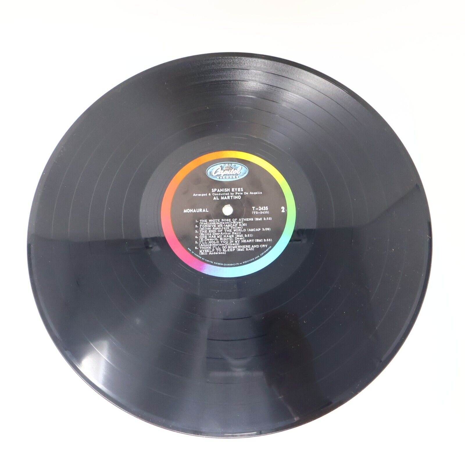 Al Martino Spanish Eyes LP Record Vinyl 1966 T-2435 Capitol Canada Hello Memory
