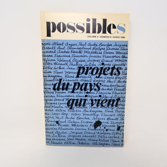 1980 Projets du Pays qui Vient Possibles Vol. 4 #2 Francoeur/Giguère/Julien 80s