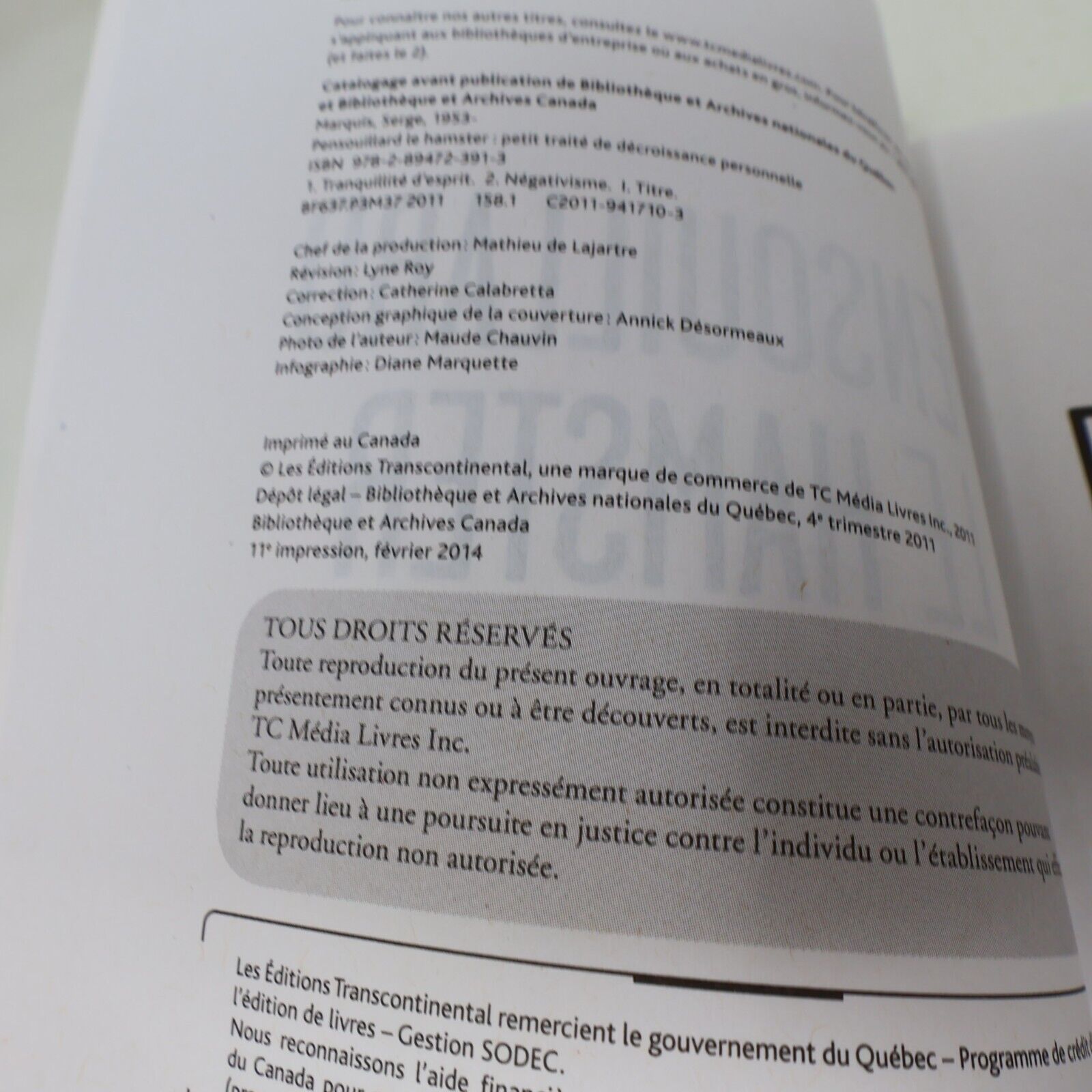 2011 Pensouillard le Hamster Dr Serge Marquis Croissance Personnelle Psychologie