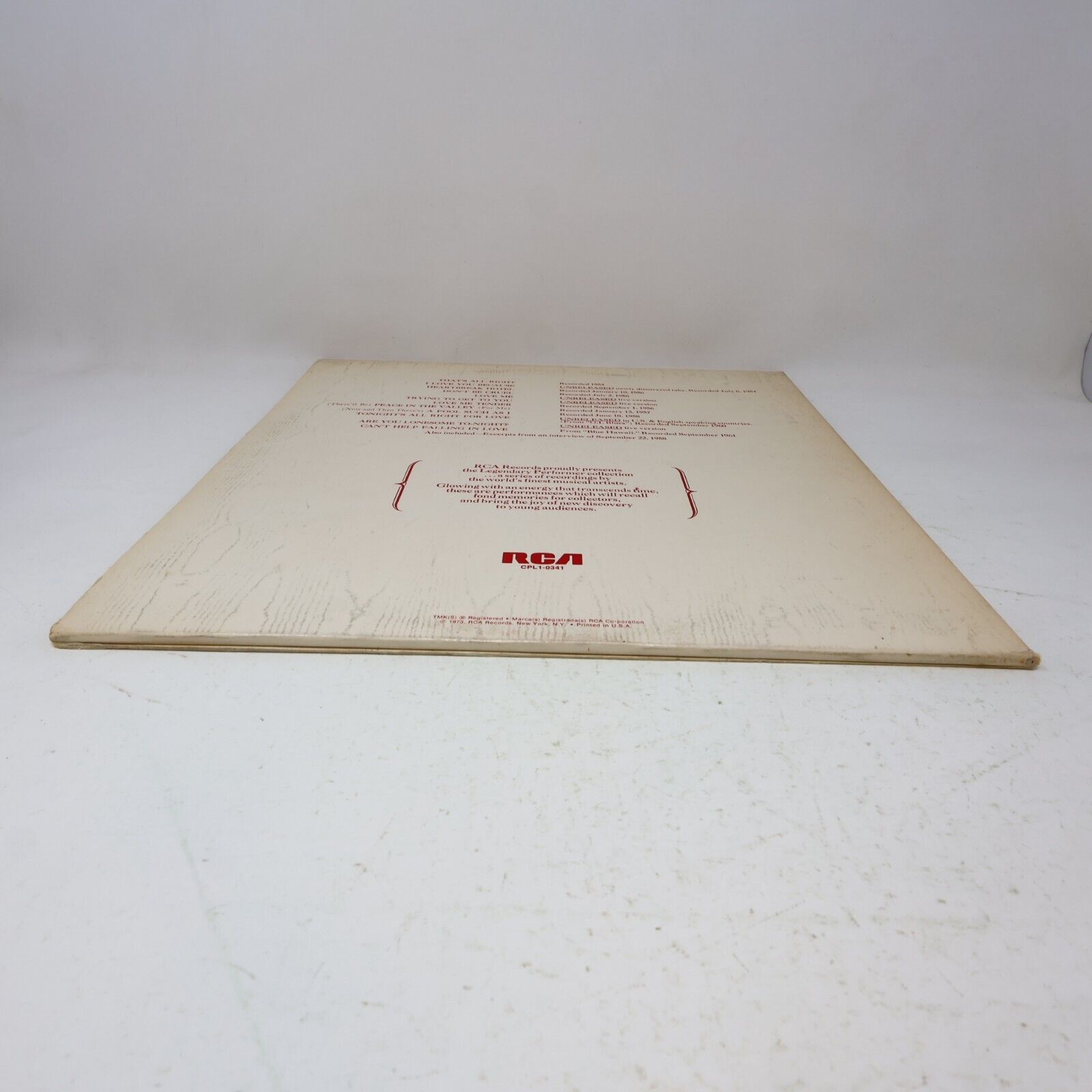 Elvis Presley A Legendary Performer Volume 1 LP Record RCA CPL1-0341 Canada 1974
