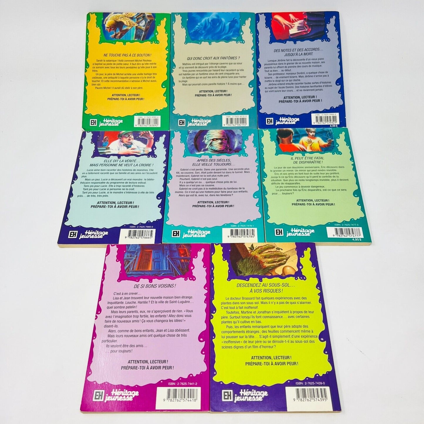 8x Chair de Poule EH Lot French Goosebumps Français R.L. Stine 90s Plage Hantée