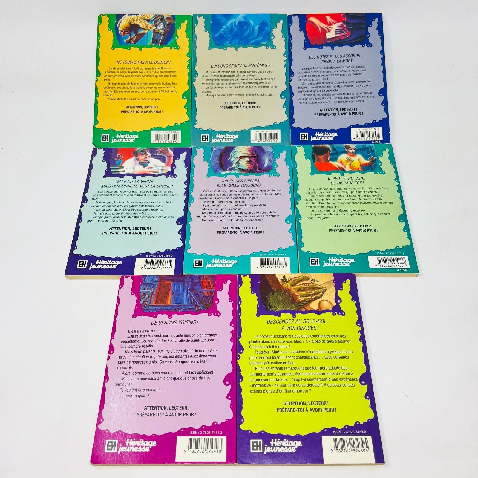 8x Chair de Poule EH Lot French Goosebumps Français R.L. Stine 90s Plage Hantée