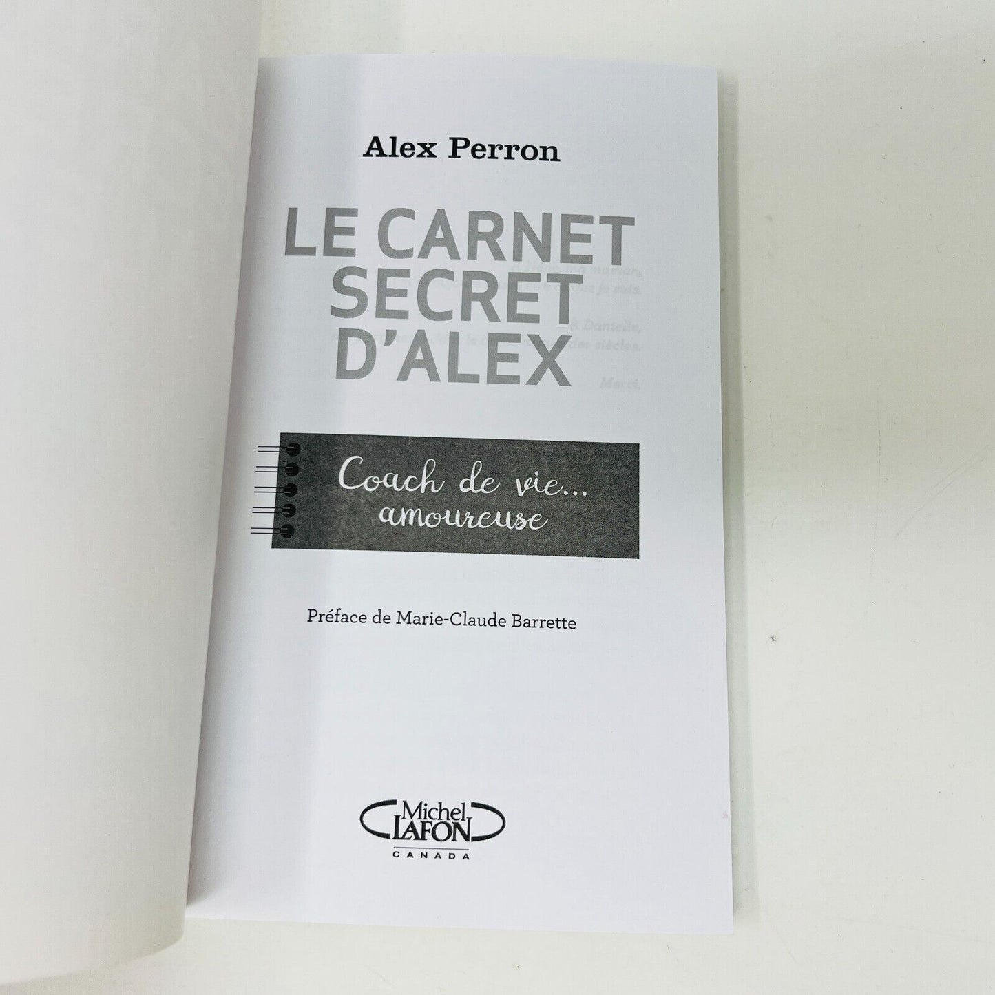 Le Carnet Secret d'Alex Perron Coach de Vie Amoureuse Michel Lafon en Français