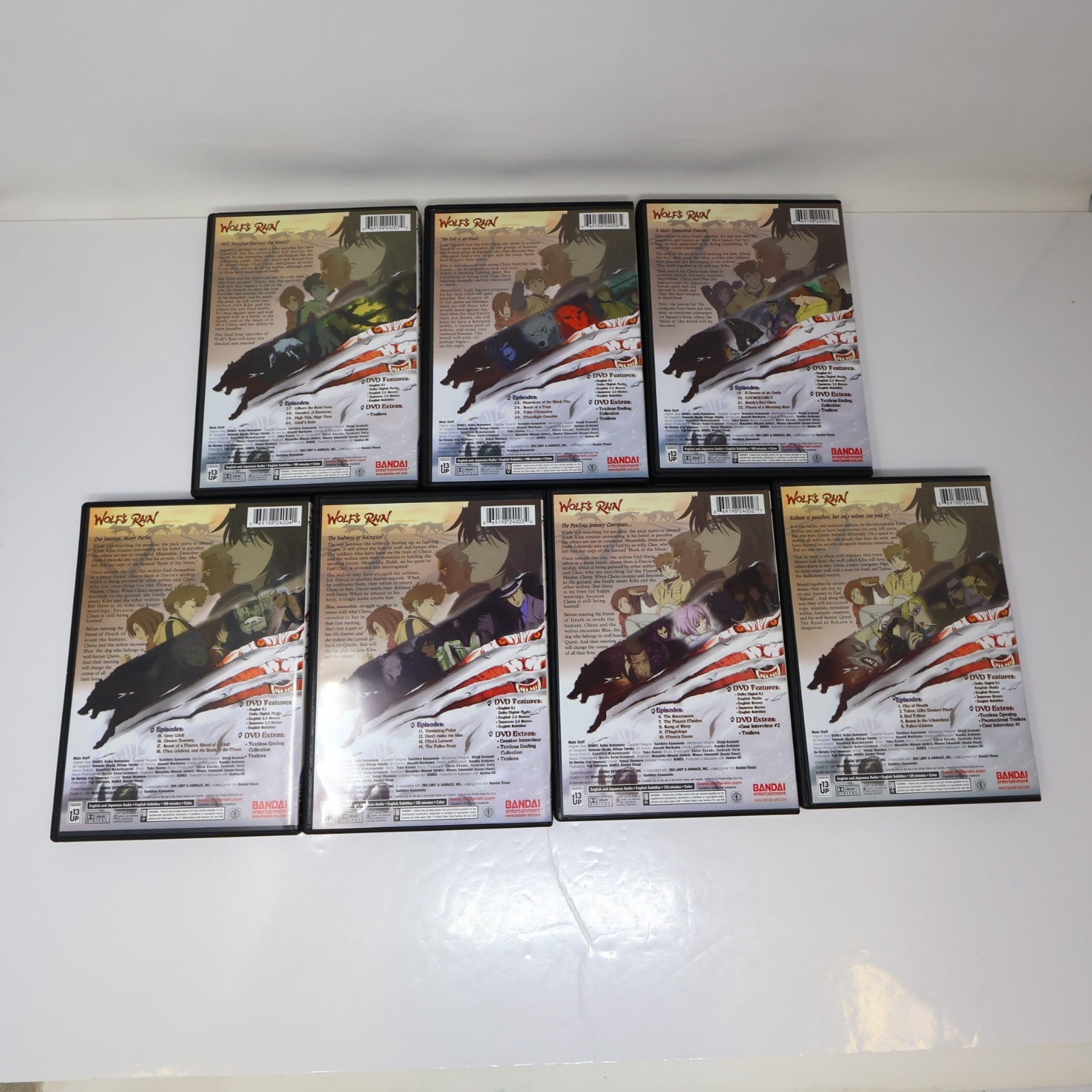 Wolf’s Rain Limited Edition Box Set DVD Anime Complete Series #1-7 Bandai NTSC