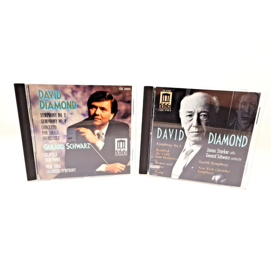 David Diamond 2 CD Lot Gerard Schwarz Symphony #2-3-4/Romeo & Juliet/Psalm Delos