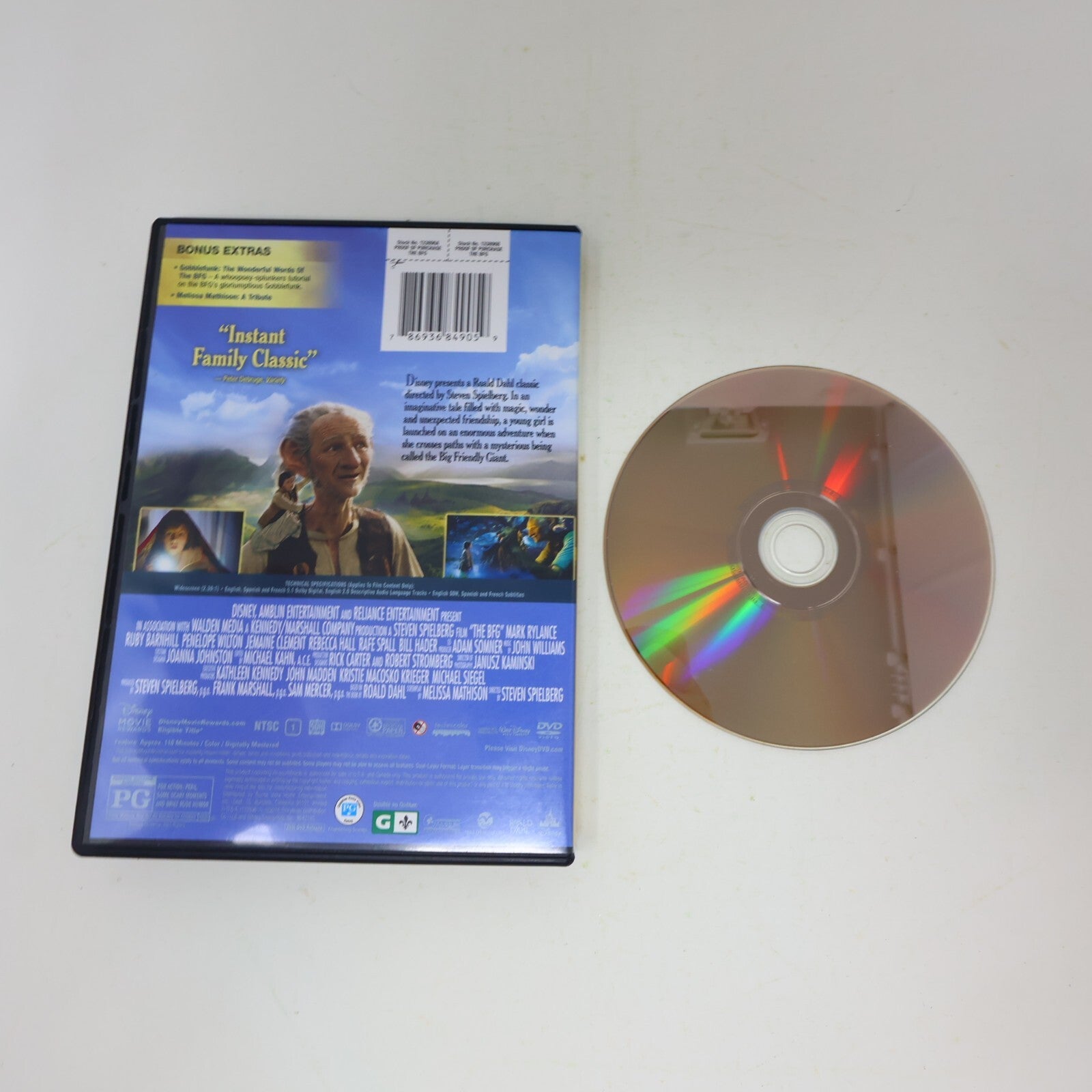 The BFG Big Friendly Giant DVD Steven Spielberg Film Tested English Français