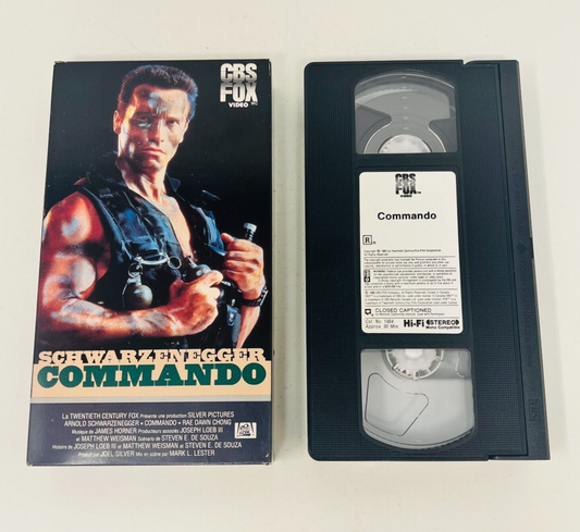1990 Commando VHS NTSC Testé en Français/French Arnold Schwarzenegger Action