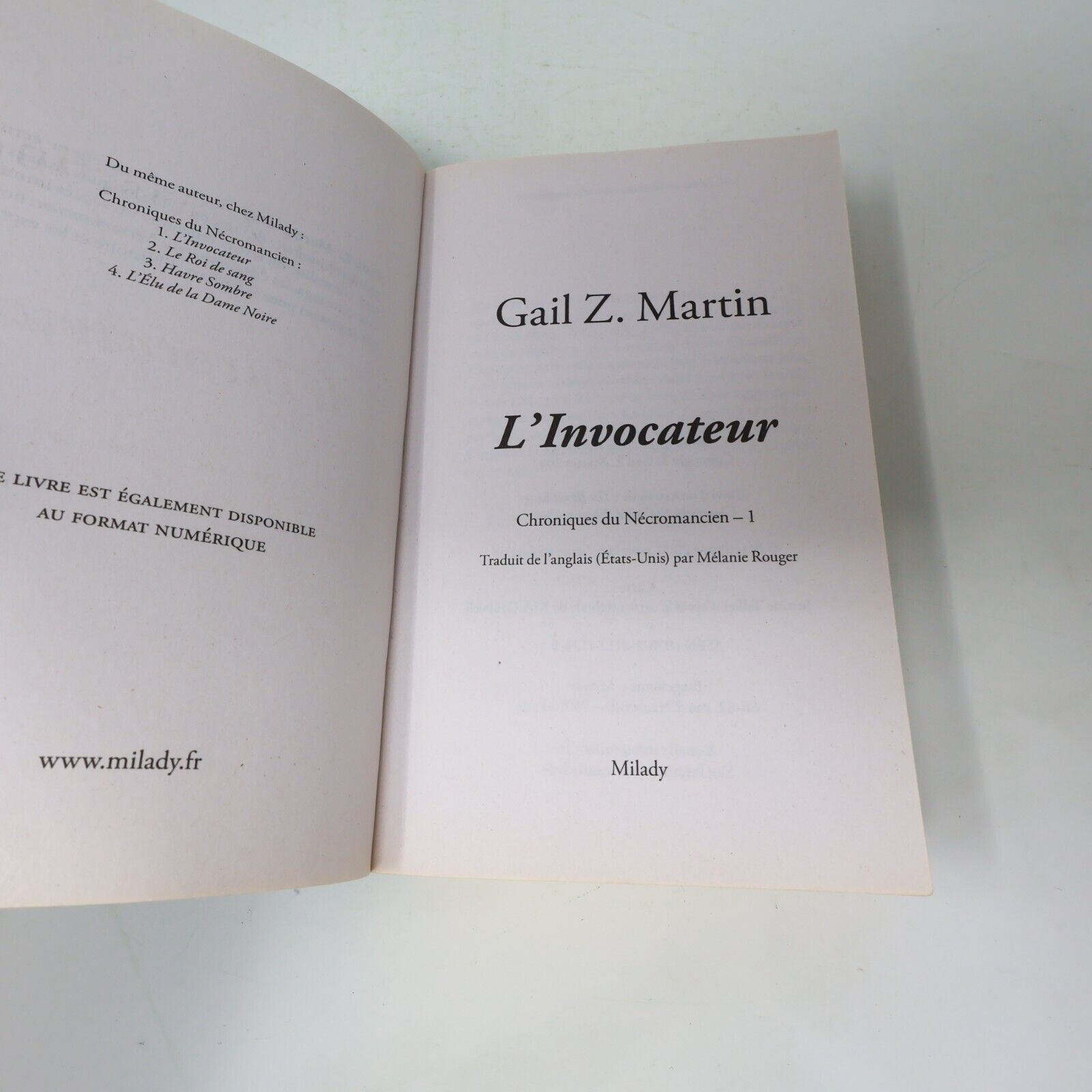 Lot 4 Livres Chroniques du Nécromancien #1-4 Gail Z. Martin Fantasy Français PB