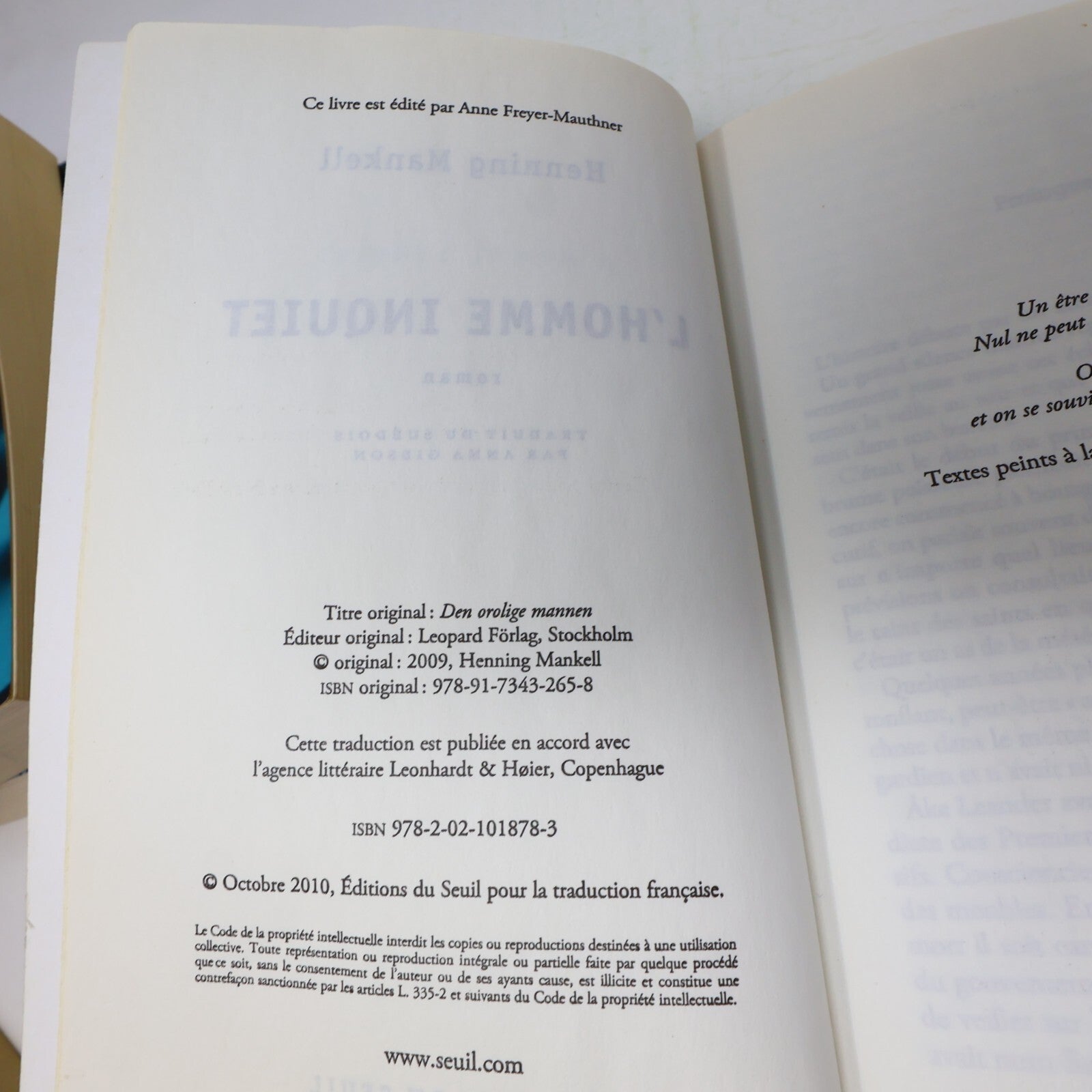 Henning Mankell Lot 4 Livres L'Homme Inquiet/Avant le Gel/Chiens de Riga French