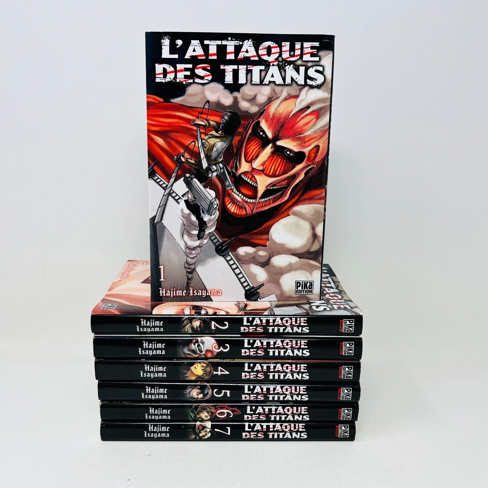 Lot de 7 Mangas L'Attaque des Titans 1 à 7 de Hajime Isayama en Français Pika