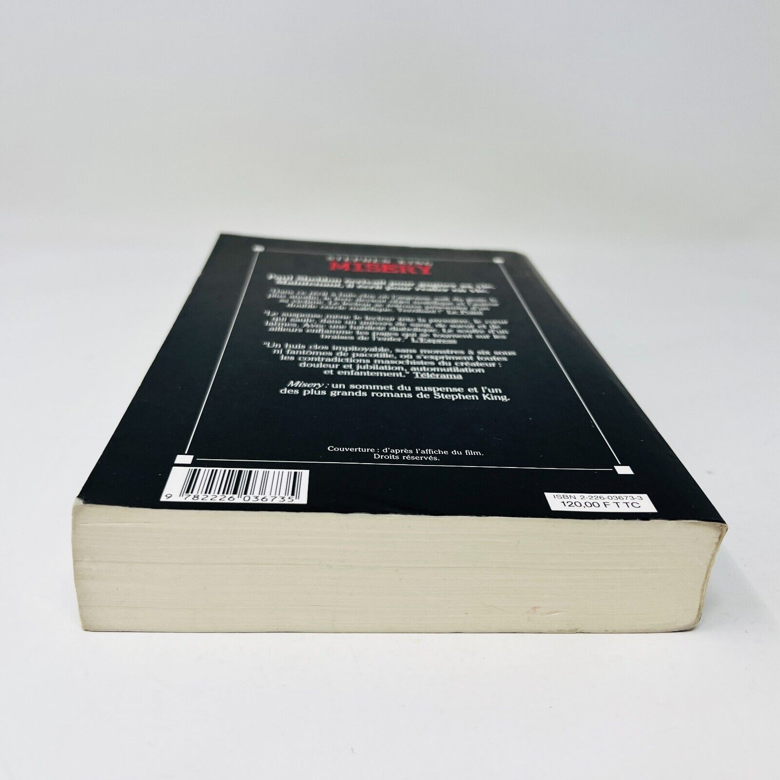 1991 Misery de Stephen King Roman Albin Michel Horreur Français/French Paperback