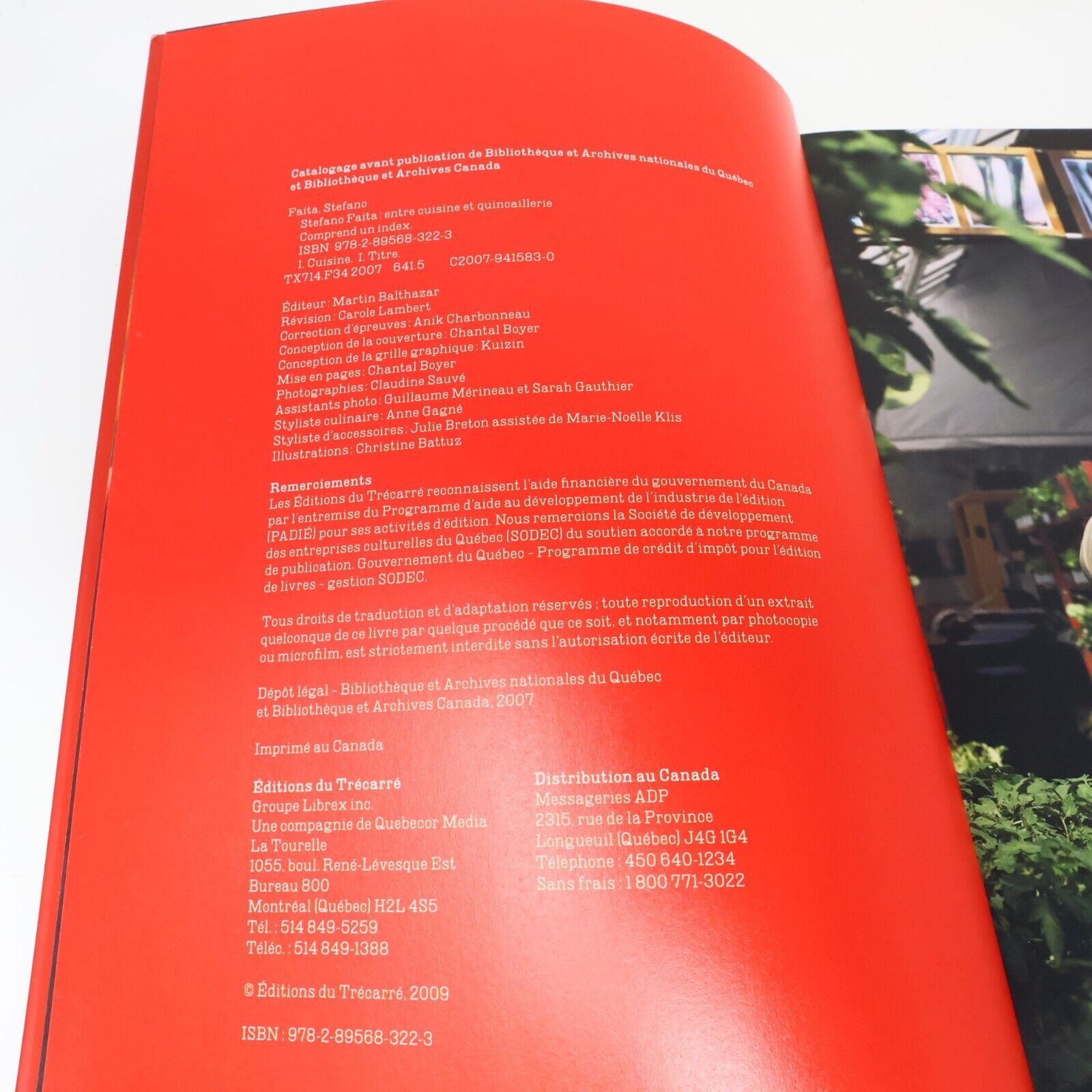 2007 Cuisine et Quincaillerie de Stefano Faita Recettes Trécarré Français Livre