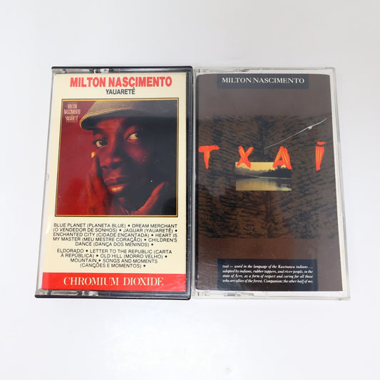 Milton Nascimento 2 Cassettes Lot Yauaretê/Txai Planeta Blue/Awasi/Old Hill