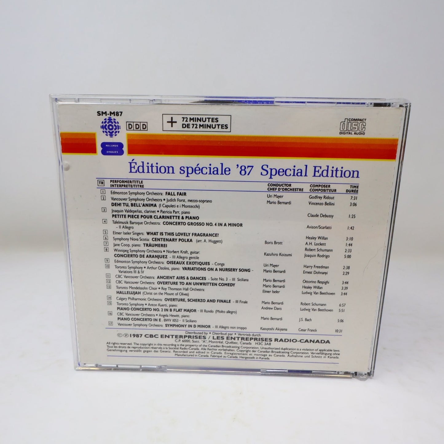 Édition spéciale '87 Special Edition CBC CD 1987 Classical SM-M87 Mayer/Brott