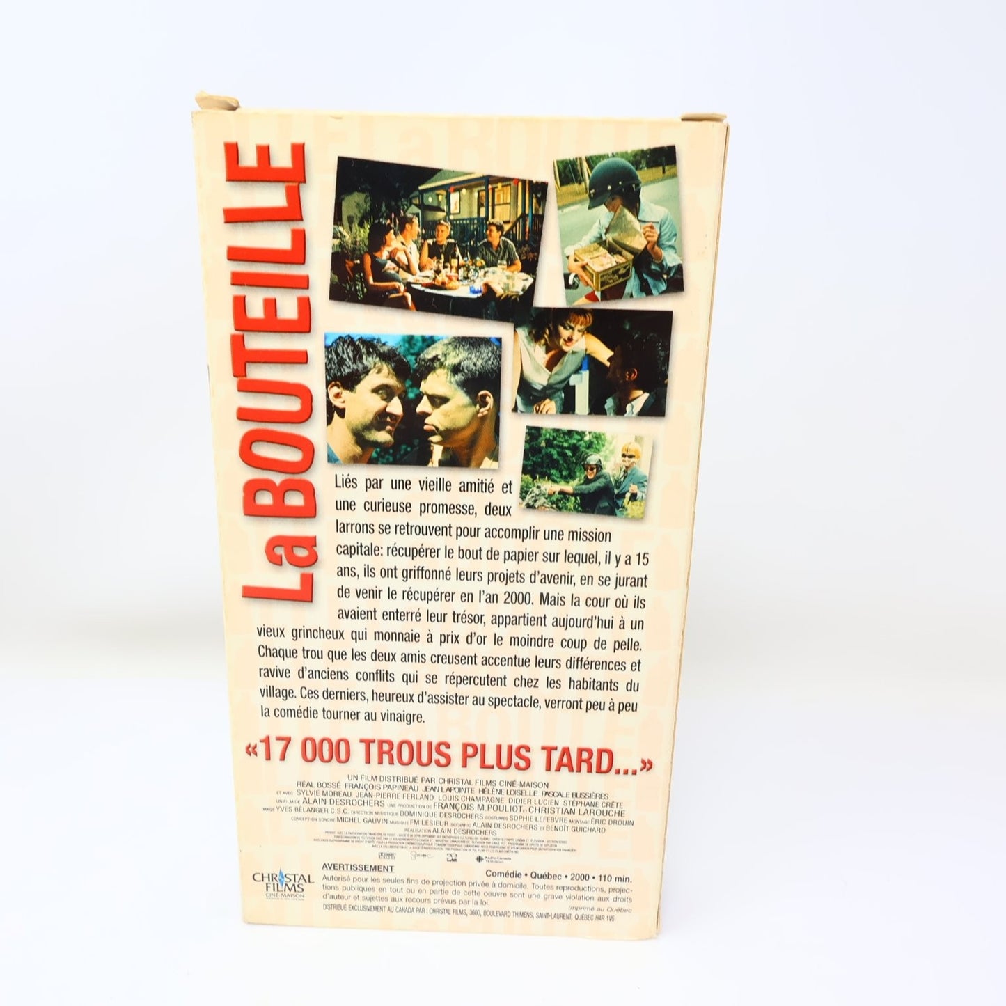 La Bouteille VHS 2000 Comédie Québec Jean Lapointe/Réal Bossé/Sylvie Moreau NTSC