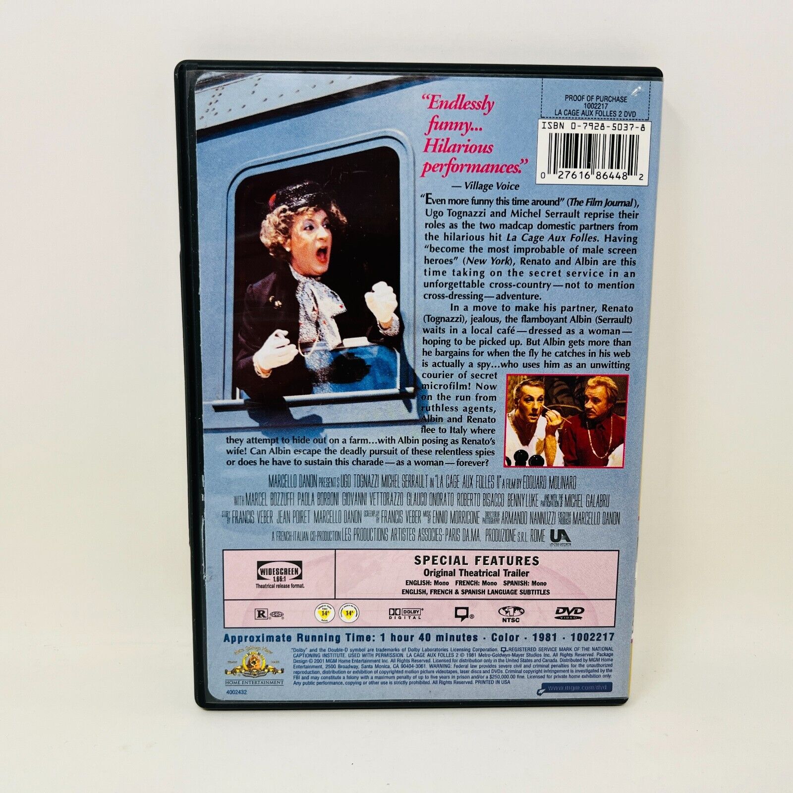 2001 La Cage Aux Folles II #2 DVD Tested English/Spanish/Français Region 1 NTSC