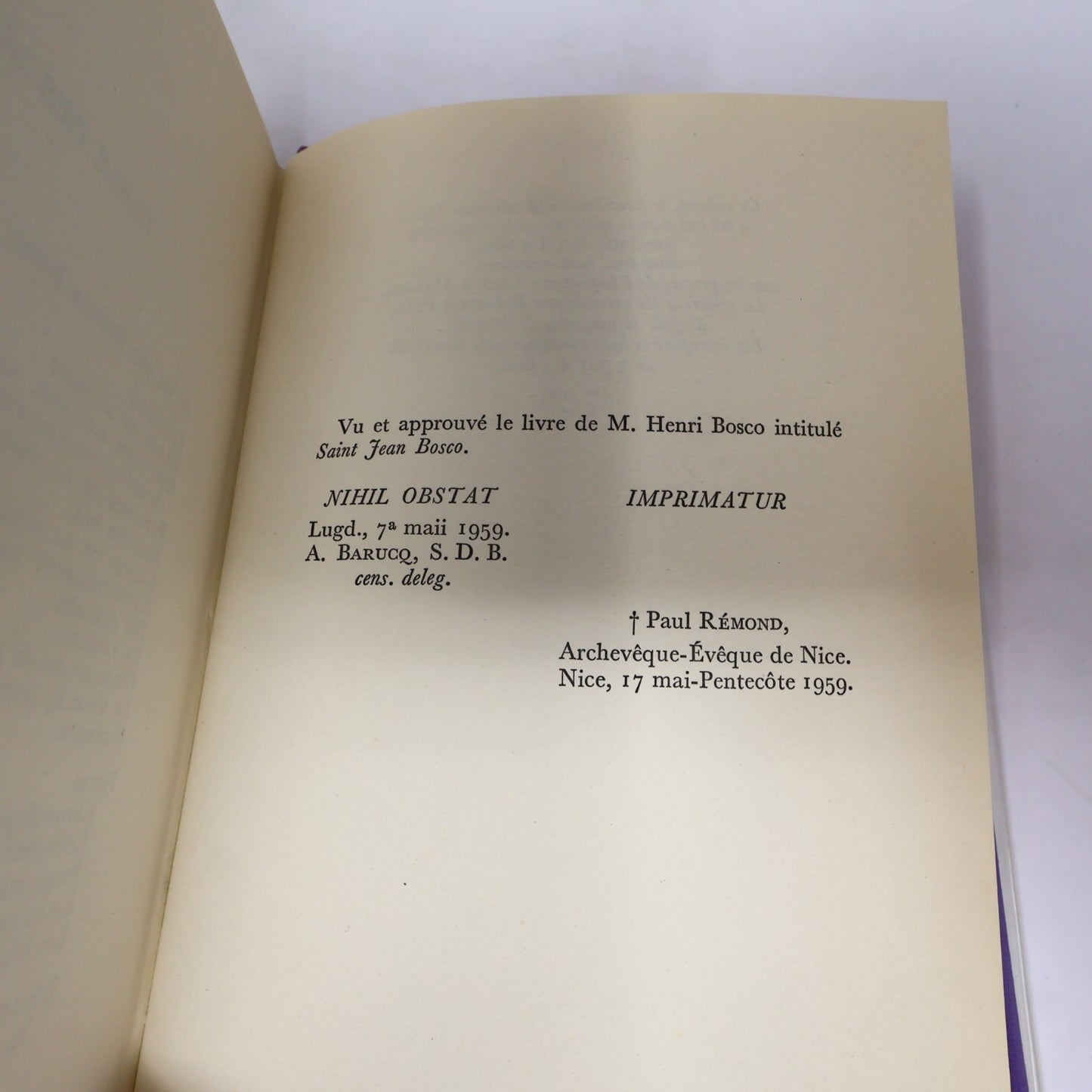Henri Bosco Saint Jean Bosco Collection Soleil Gallimard 1959 HC French Numéroté