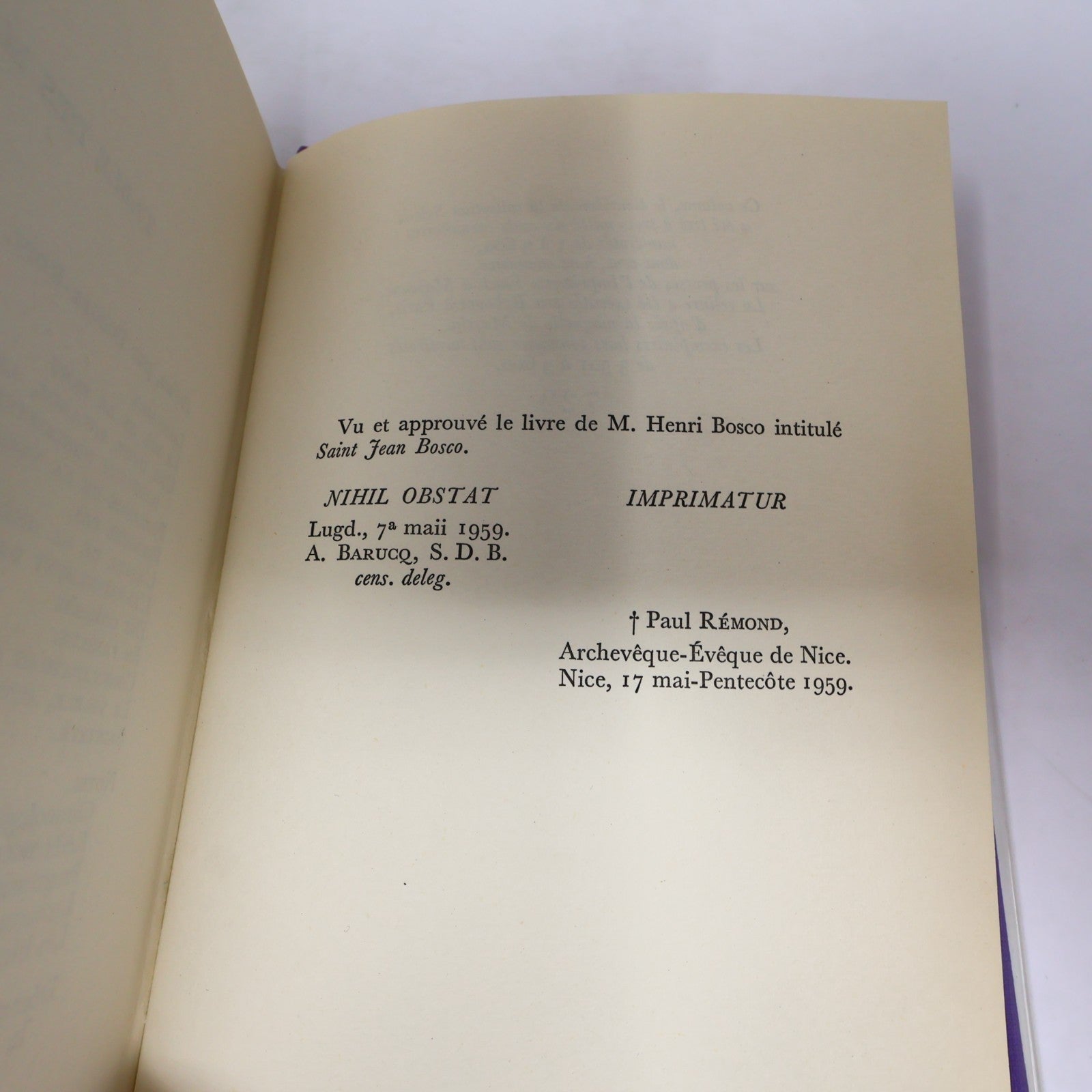 Henri Bosco Saint Jean Bosco Collection Soleil Gallimard 1959 HC French Numéroté