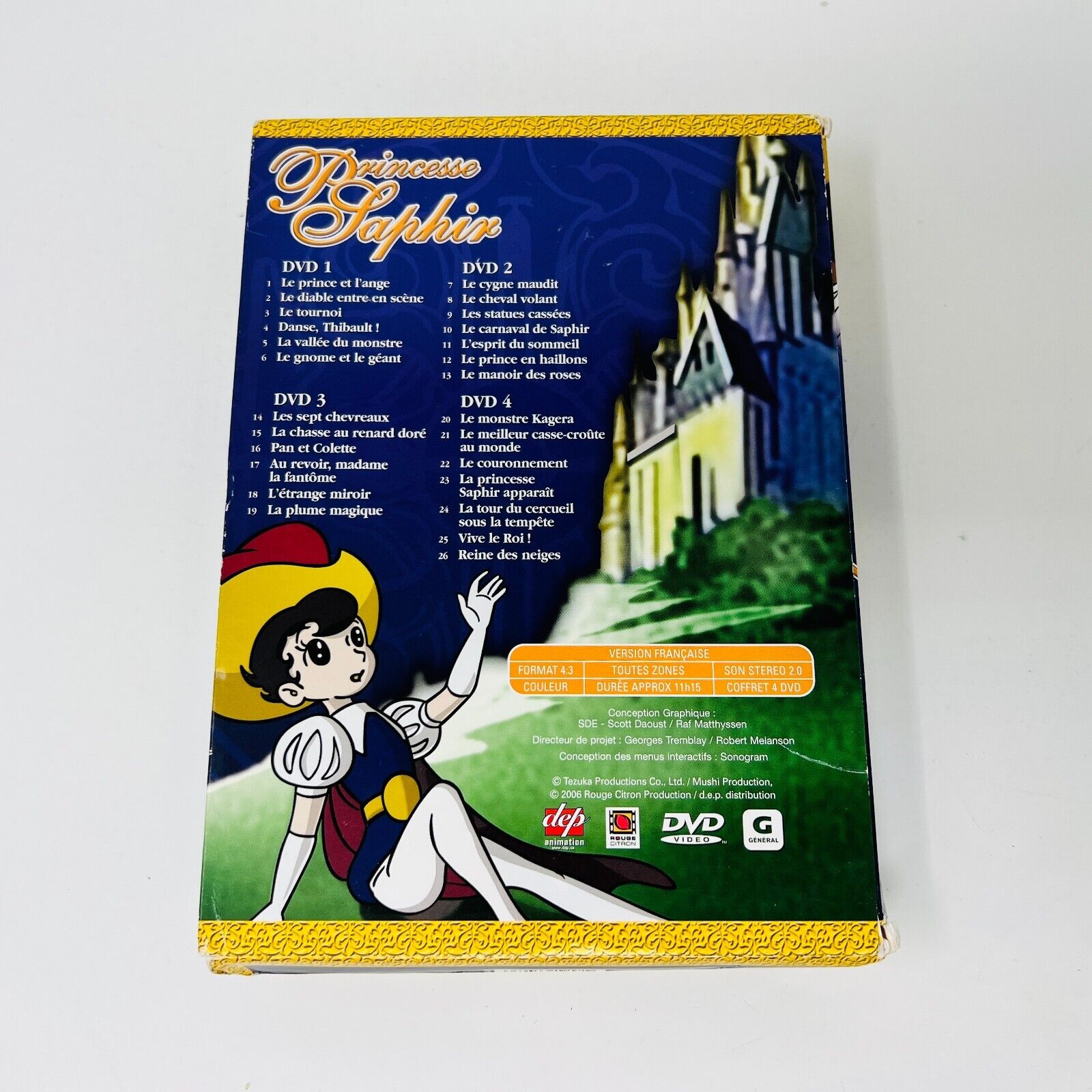 Coffret Princesse Saphir DVD Testé Série Enfants NTSC DEP en Français/French 4:3