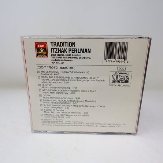 Itzhak Perlman Tradition CD 1987 EMI Digital Popular Jewish Melodies Dov Seltzer