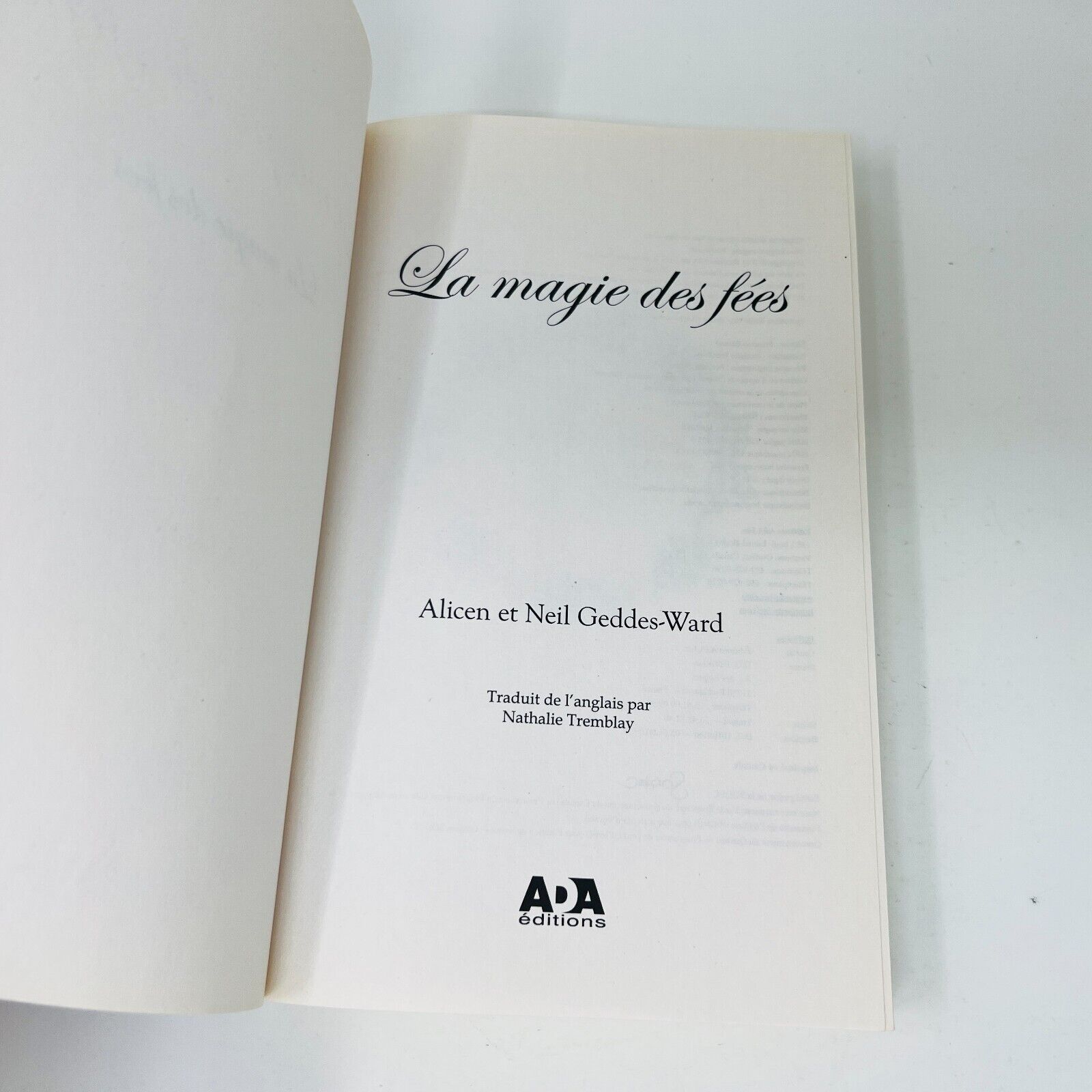 2011 La Magie des Fées de Alicen & Neil Geddes-Ward Livre Ada Méditation Parler