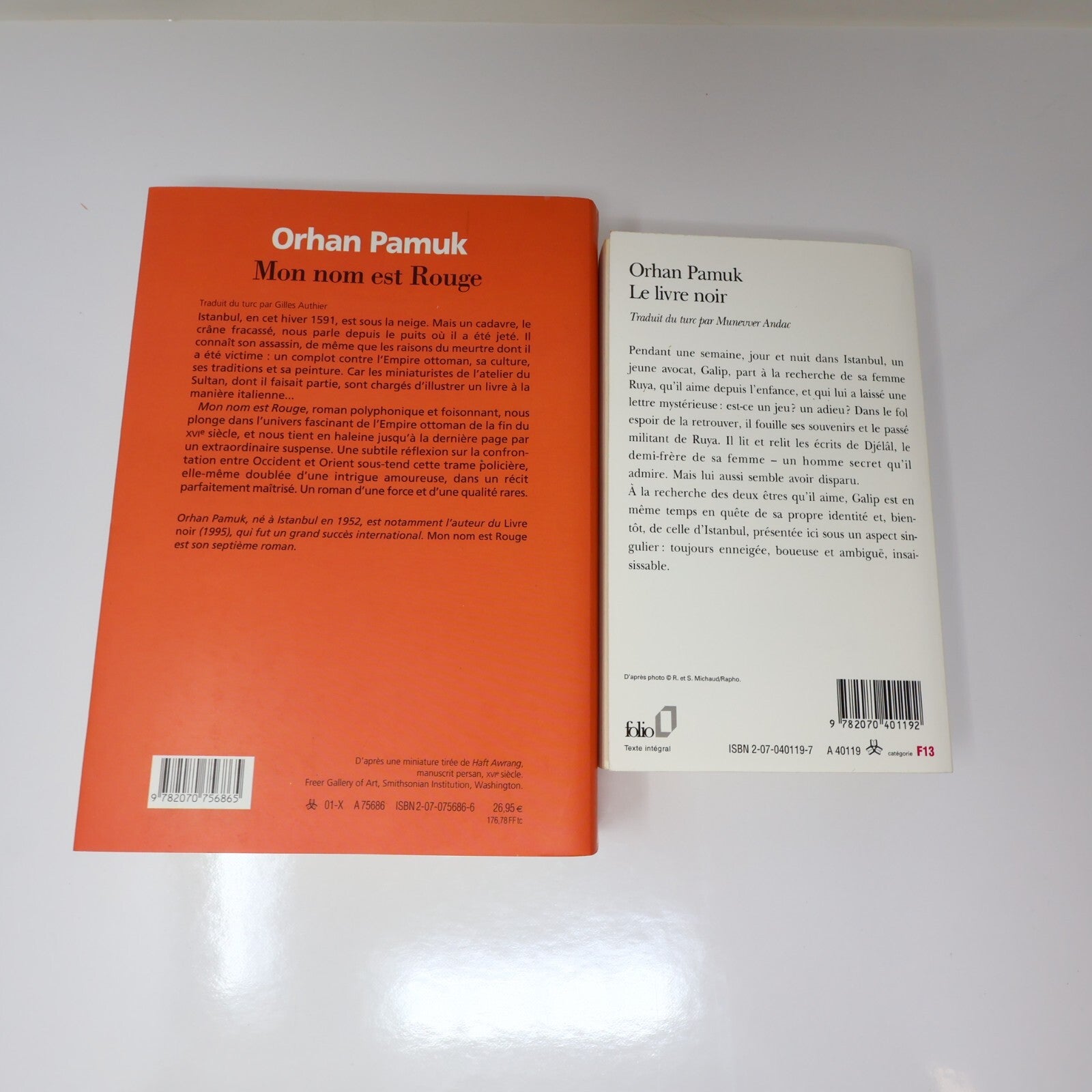 Orhan Pamuk Lot 2 Livres Le Livre Noir/Mon Nom est Rouge Crime et Mystère French