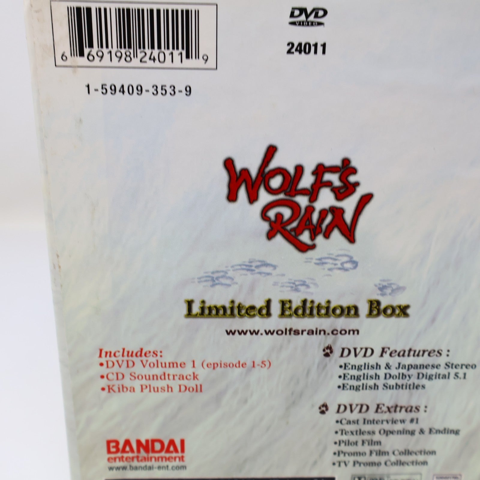 Wolf’s Rain Limited Edition Box Set DVD Anime Complete Series #1-7 Bandai NTSC