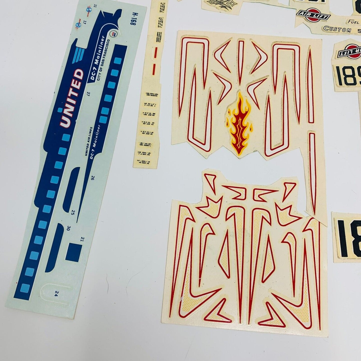 Mixed Lot of Die Cut Decal Sheets for AMT & Others Cars Planes 60-90s Model Kits