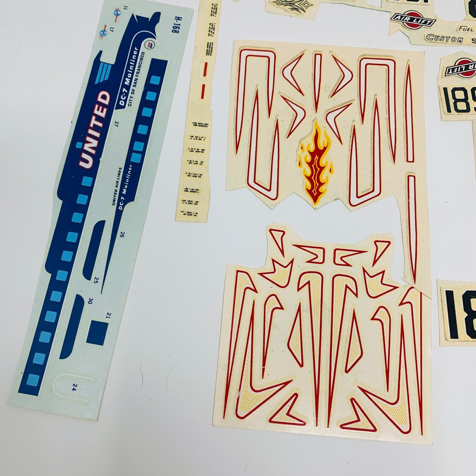 Mixed Lot of Die Cut Decal Sheets for AMT & Others Cars Planes 60-90s Model Kits