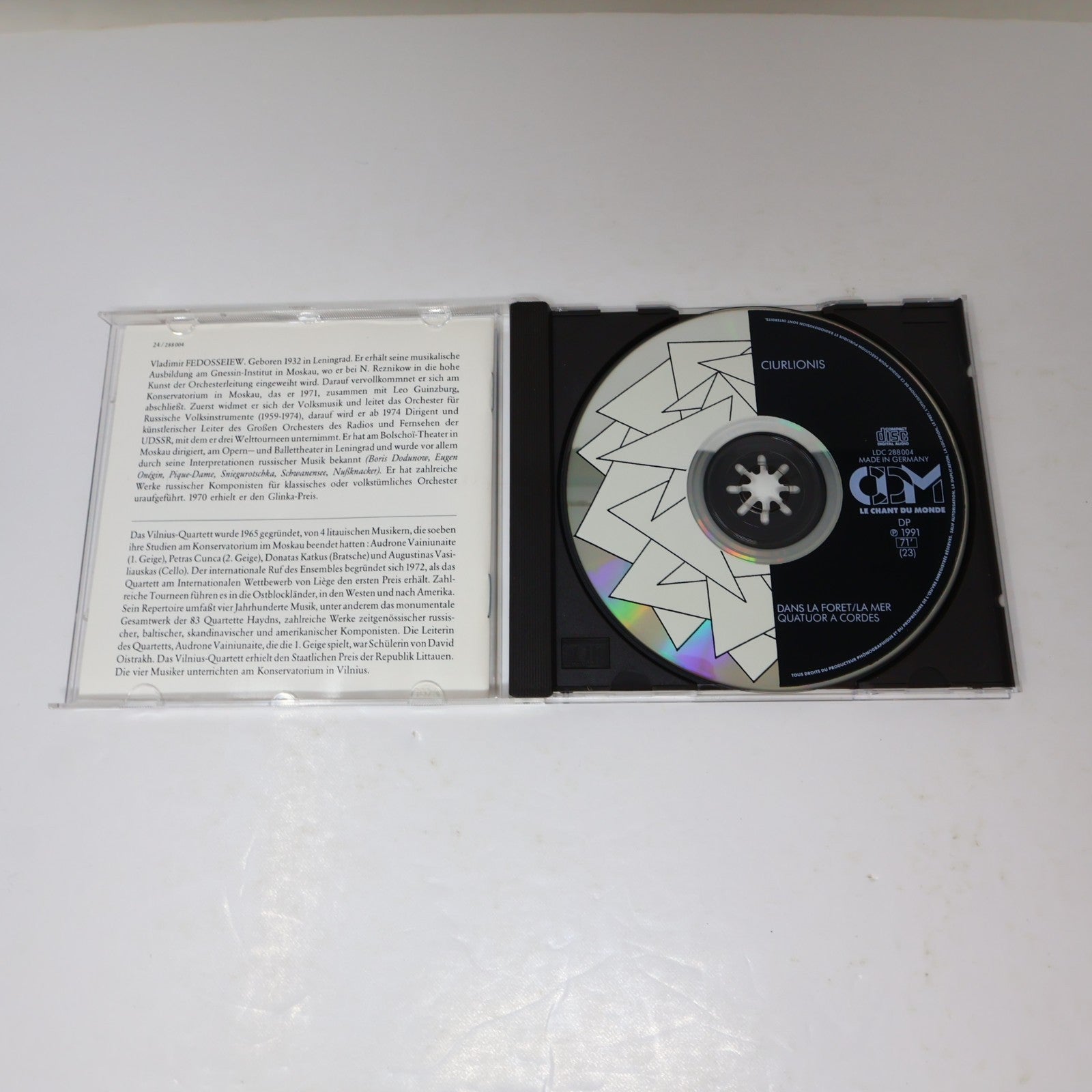 Ciurlionis Symphonic Poems "In the Forest"/"The Sea" String Quartet CD 1991 90s