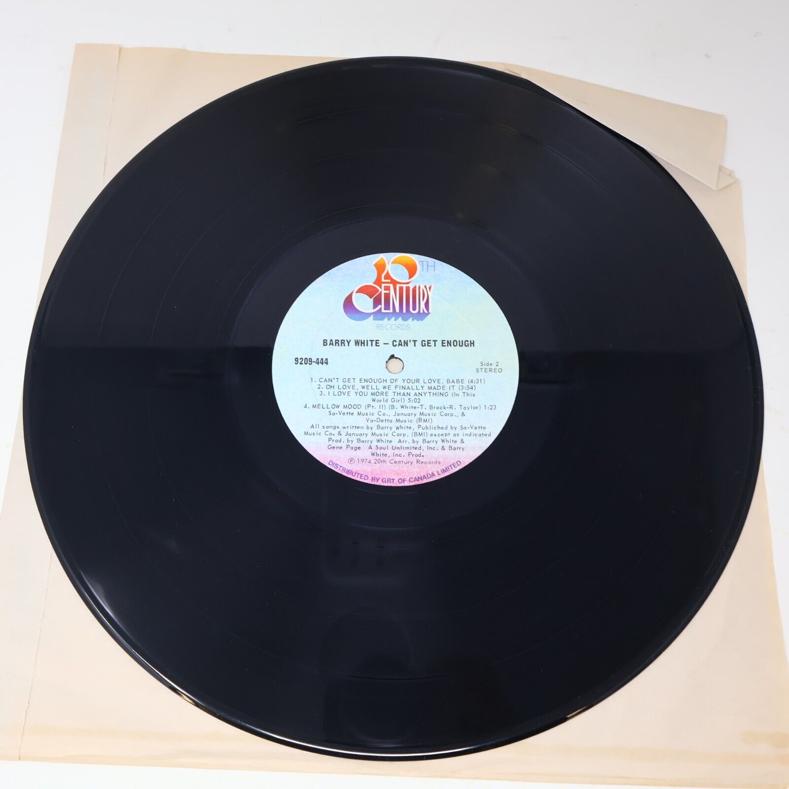 Barry White Can't Get Enough LP Record Vinyl 1974 20th Century-Fox 9209-444 70s