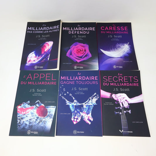 Les Sinclair Romance Érotisme Milliardaire Lot 6 Livres J. S. Scott Français PB