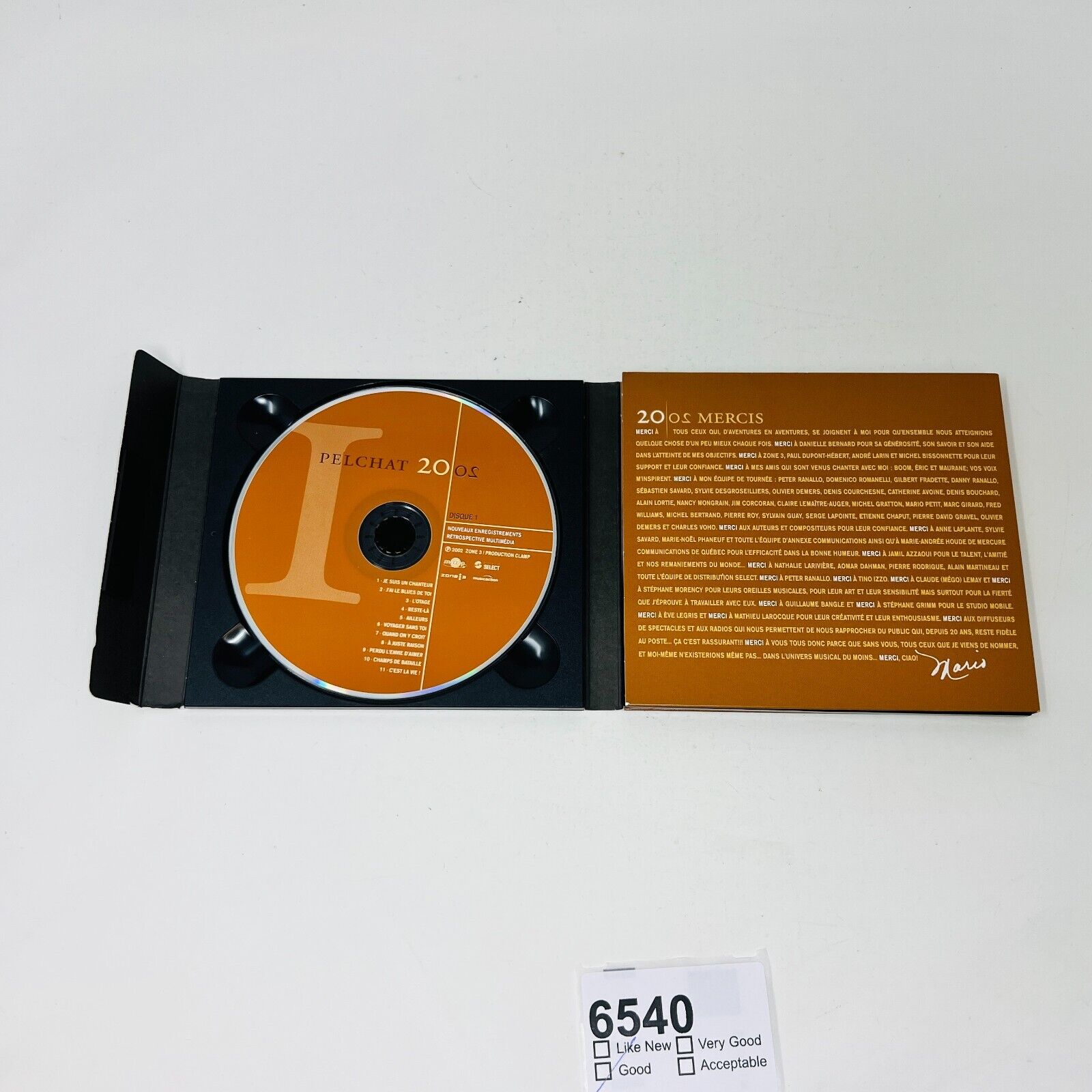 Pelchat 2002 par Mario Pelchat CD Select Testé Musique Chansons Québécois