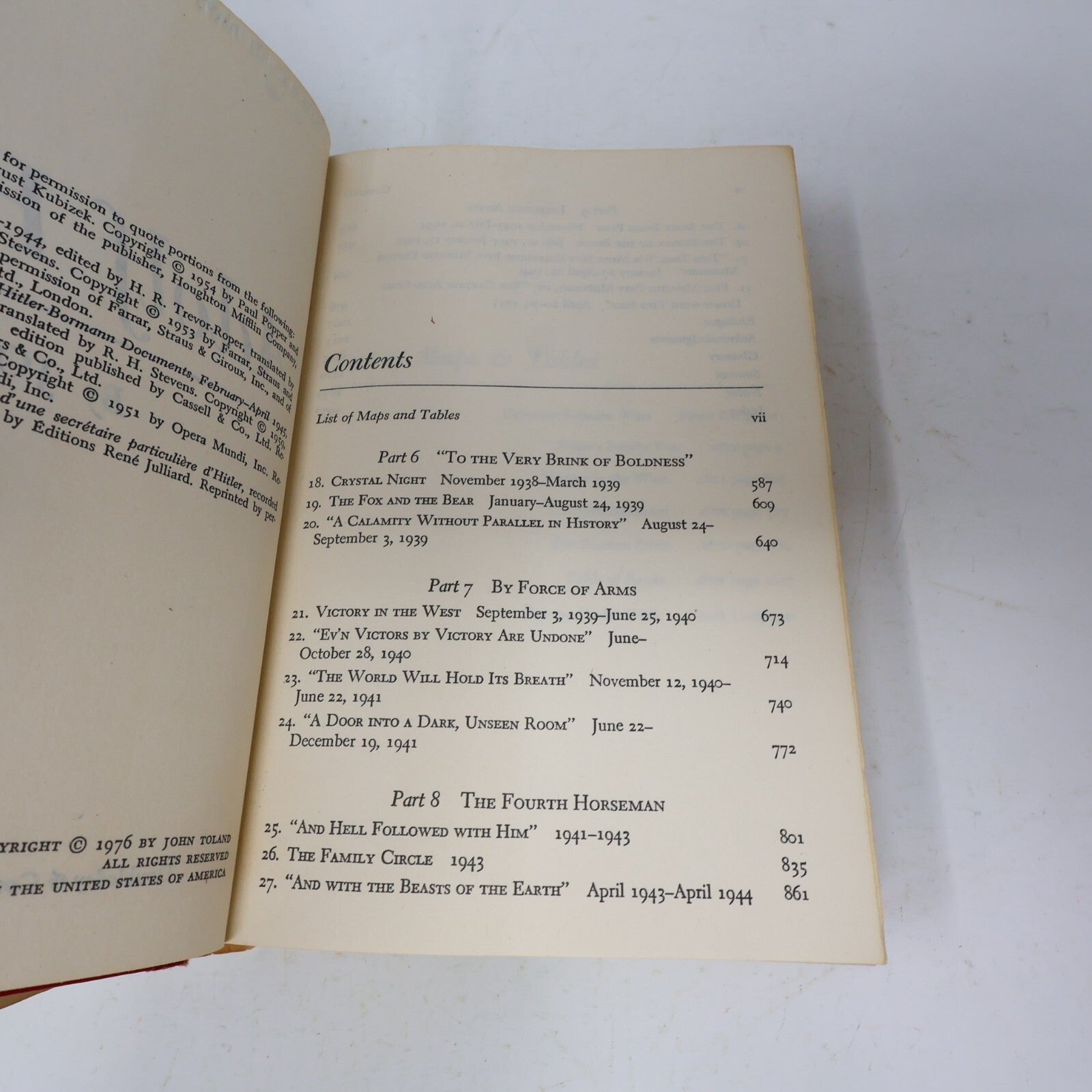 1976 Adolf Hitler Volume 2 John Toland Biography Memoir History Doubleday 70s HC