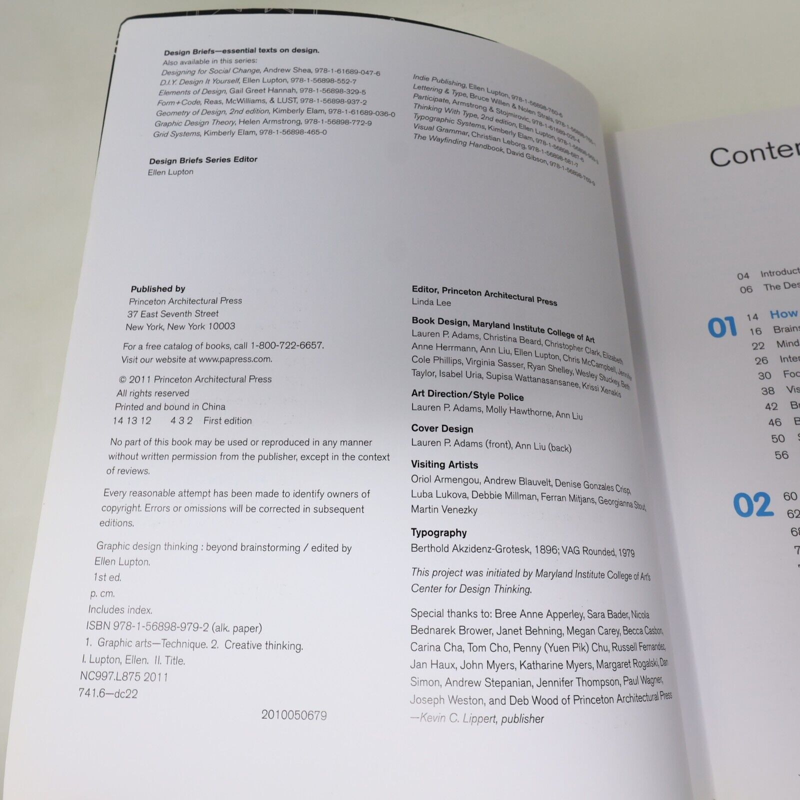 2011 Graphic Design Thinking Beyond Brainstorming Ellen Lupton 1st Edition Book