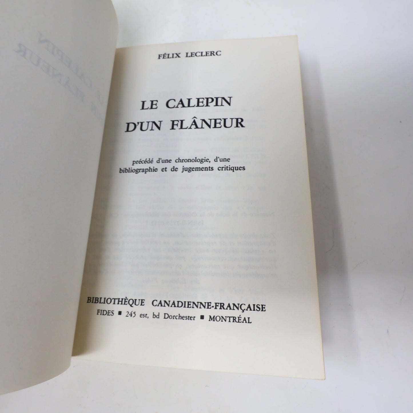 Félix Leclerc Lot 8 Livres Andante/Adagio/Allegro/Rêves à Vendre Roman Poésie PB