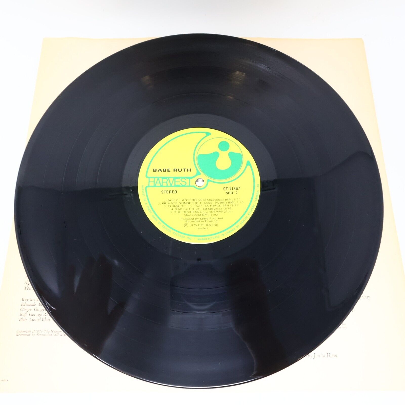 Babe Ruth Self Titled LP Record Vinyl ST-11367 1975 Canada Stereo Classic Rock