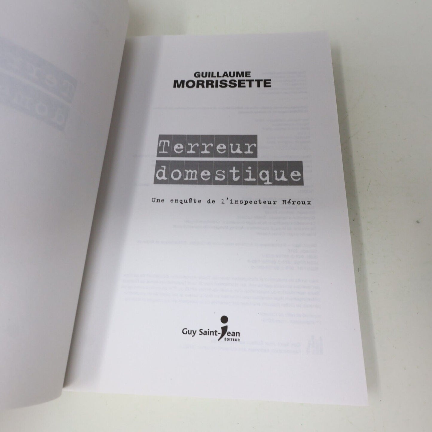 2016 Terreur Domestique Guillaume Morrissette Une Enquête de l'Inspecteur Héroux