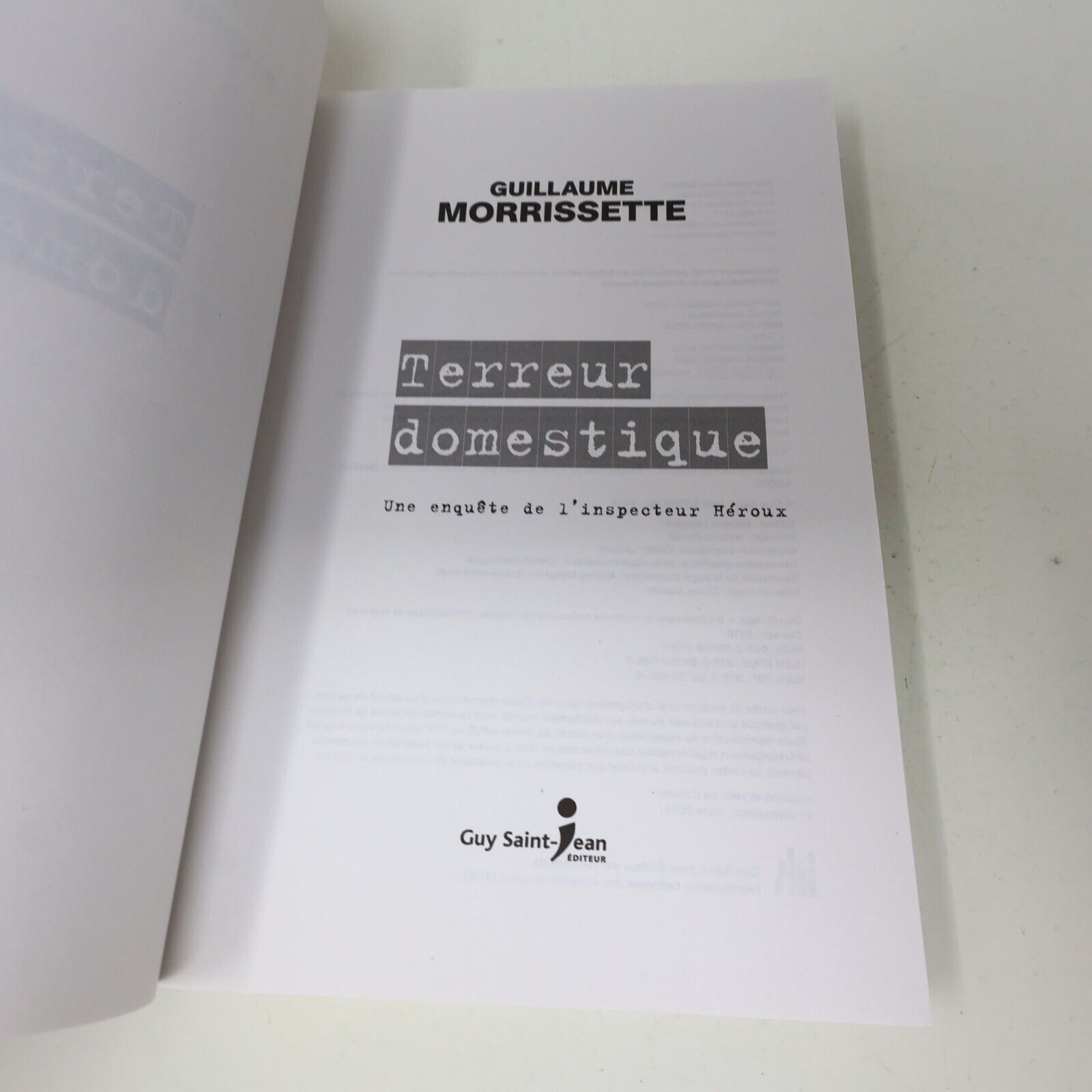 2016 Terreur Domestique Guillaume Morrissette Une Enquête de l'Inspecteur Héroux
