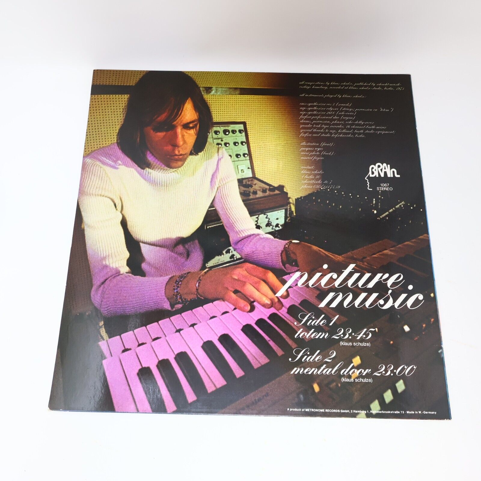Klaus Schulze Picture Music LP Record Vinyl 1970s Germany Electronic BRAIN 1067