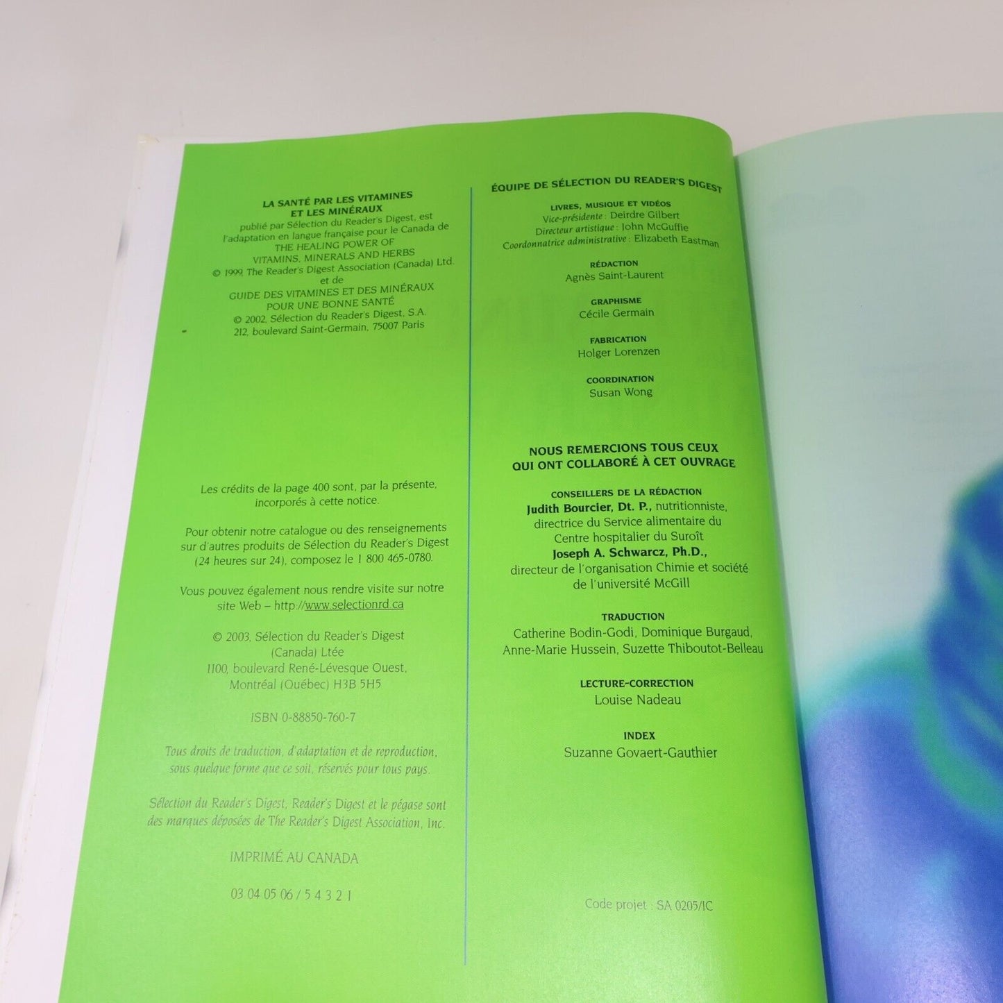 2003 La Santé par les Vitamines et les Minéraux Médecine Nature Reader's Digest