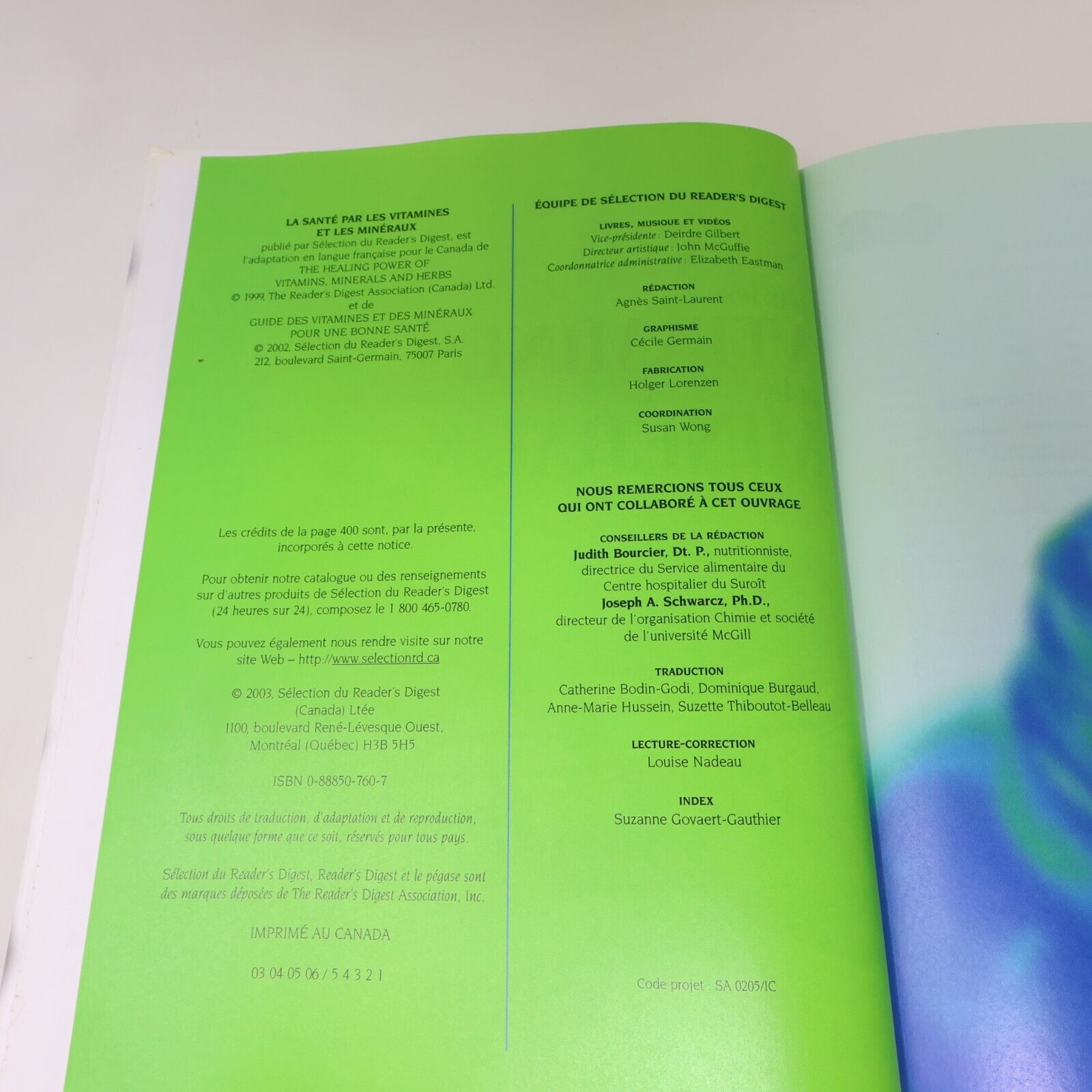 2003 La Santé par les Vitamines et les Minéraux Médecine Nature Reader's Digest