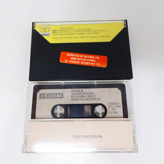 César Franck 2 Cassette Lot Symphony In D Minor/Violin Sonata Maazel/Prokofiev
