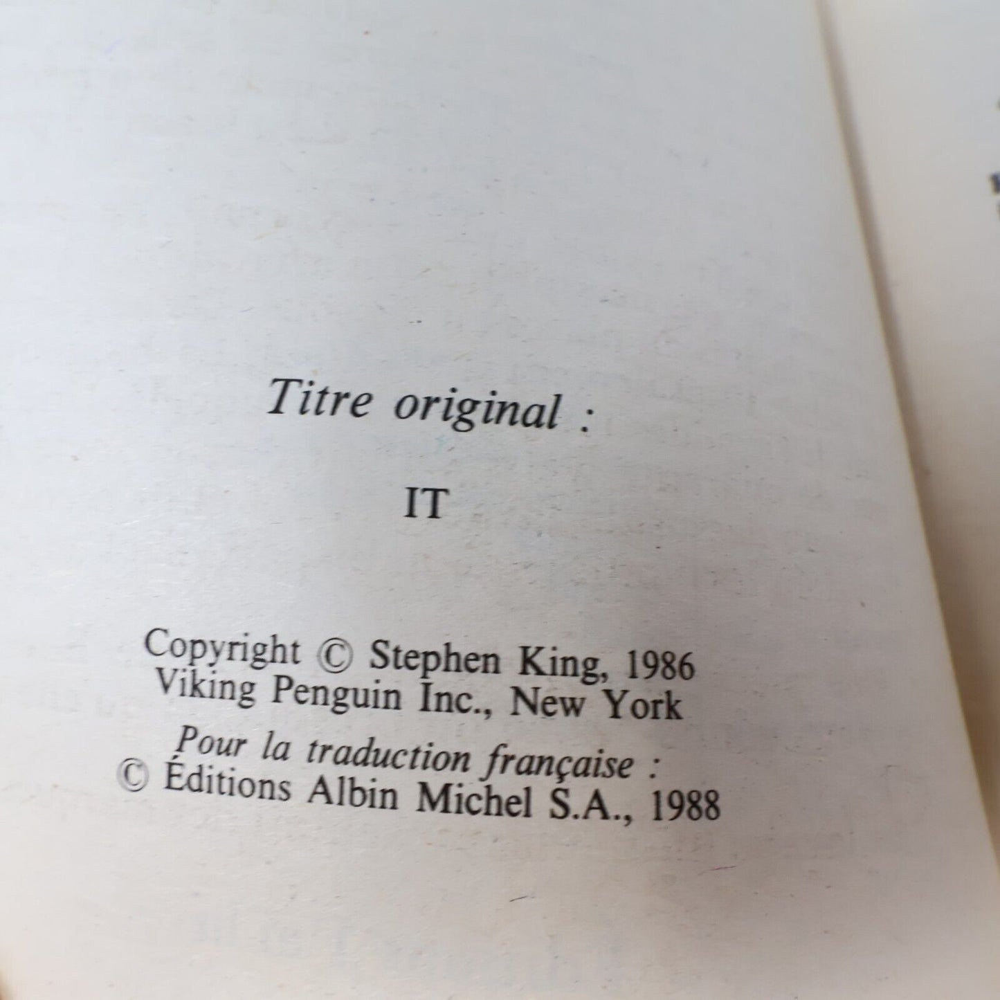 Lot 3 Livres Ça #1-3 It Stephen King J'ai Lu Série Complète Clown Book Français