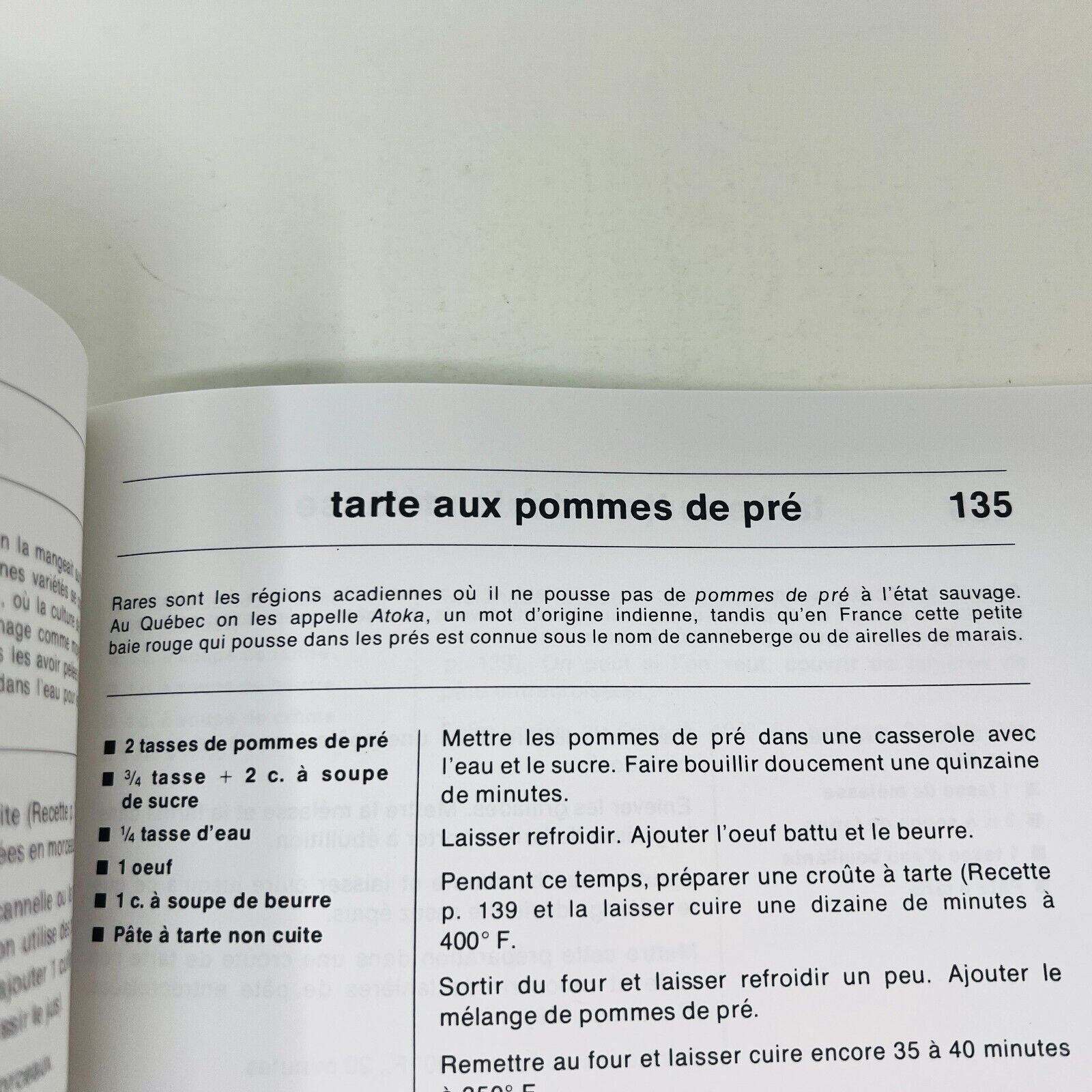 2002 La Cuisine Traditionnelle en Acadie Livre Recettes Boudreau/Melvin Gallant