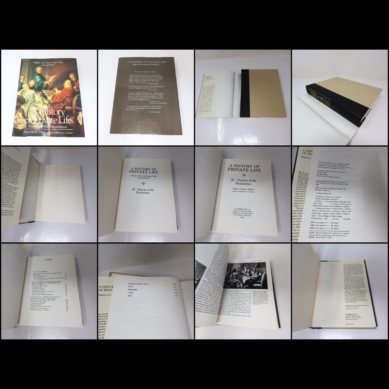 A History of Private Life #1-5 Complete Set 5 Books Lot HC Belknap Harvard