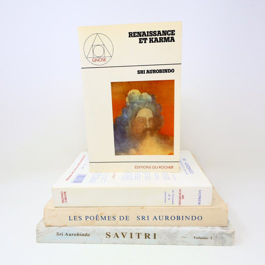 Lot 4 Livres Sri Aurobindo Savitri Poèmes Conscience Renaissance Karma Français