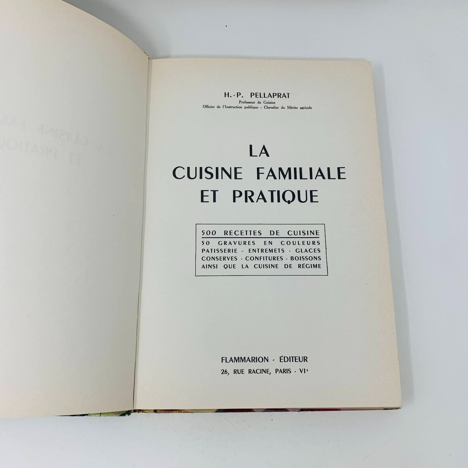 1968 La Cuisine Familiale et Pratique Flammarion Pellaprat Live Recettes French